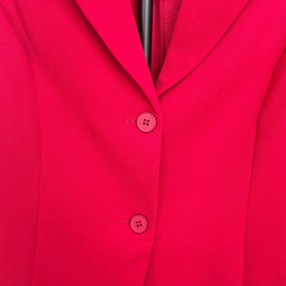 Allegra K New Bold Red Women's Medium Blazer Lightweight w/ Padded Shoulders - Picture 6 of 9